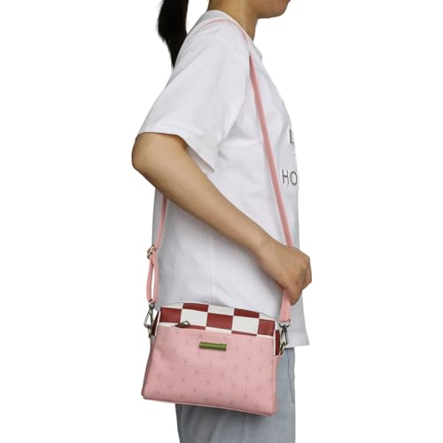 Demon Slayer Nezuko Metal Badge Women's Pink Crossbody Handbag4