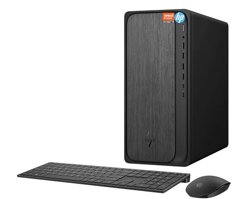 Image of Desktop PC AMD Ryzen 5 8500G Premium Workstation for Home Office Business & Student by HP, 16GB DDR5 512GB SSD, Windows 11 Home, Multi-User with Keyboard Mouse, Wi-Fi 6 Gigabit Ethernet