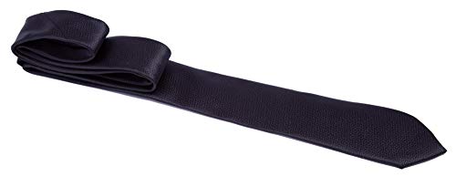 Gravata preta texturizada - Slim com caixa para presente