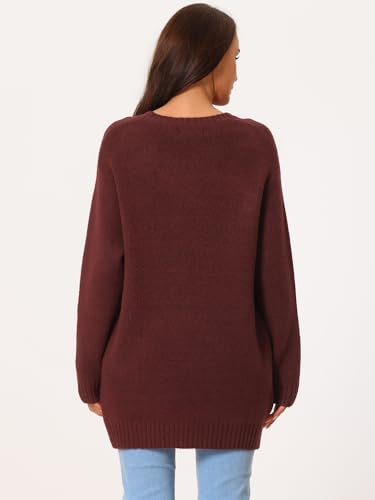 Image of Seta T Women's Sweaters Long Sleeve Crewneck Cozy Oversized Sweater Loose Fit Tunic Tops with Pockets