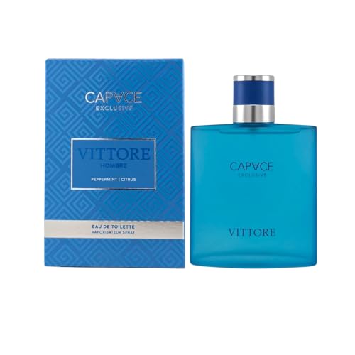 Eau de Toilette Vitore Hombre de CAPVCE Exclusive Eau de Toilette 100 ml para hombres | Fragancia aromática fresca para hombre con menta y cítricos | Fragancia deportiva para hombre