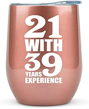 60th Birthday Gifts for Women – 12oz Wine Tumbler Mug – Turning 60, Funny, Unique Gift Idea for Her, Mom