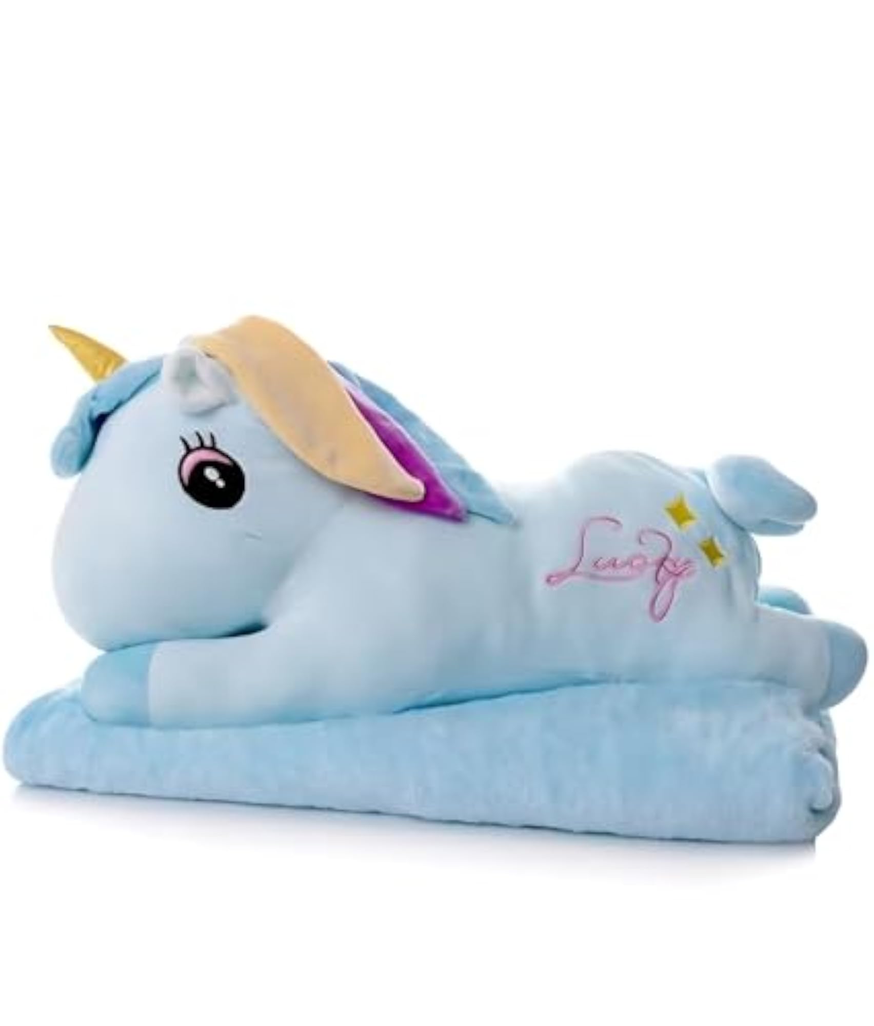 AS Unicorn Plush Blanket with Soft Toy