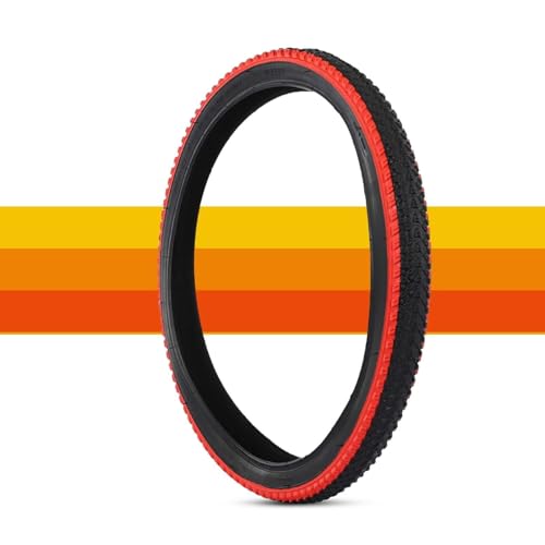 26x2.125 Neumático MTB con Diseño de Alta Densidad 26-2.125 Tracción Todo-Terreno y 26 2.125 Neumático Resistente para Uso Urbano y Senderos(レッド)