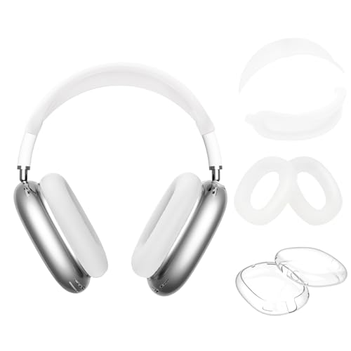 YieJoya 4 Fundas de Silicona + Almohadillas de TPU + Diadema para Apple AirPods MAX Auriculares Accesorios para Apple AirPods MAX (Transparente)