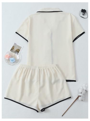 Image of Verdusa Pajamas For Women Set 2 Piece Summer Pajama Sets Cute Pjs Lounge Matching Button Shirt with Shorts