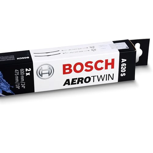 Image of BOSCH 3397007620 AeroTwin Wiper Blade Combo Pack - Set of 2 (24 inch & 19 inch) | Driver and Passenger Side Original Equipment Replacement Blades