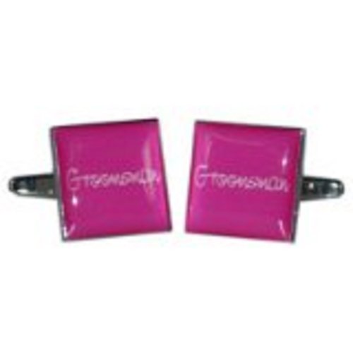 Mancuernillas para hombre RGT cuadradas color rosa miniatura 1
