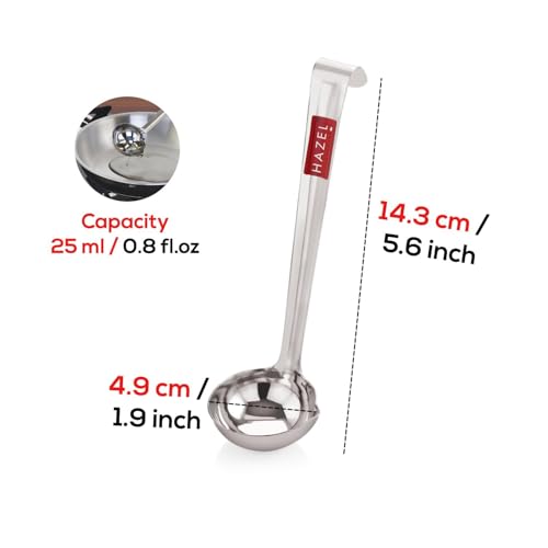 Image of HAZEL Stainless Steel Ghee Tipri Spoon Pali Ladle for Ghee /Oil | Degchi /Pot /Jar /Container, Small