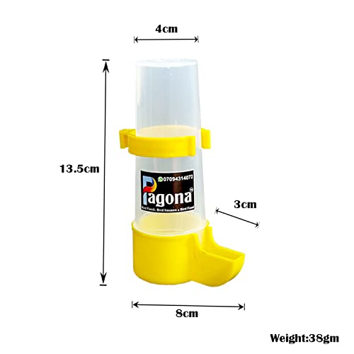 Image of Pagona - Imported Cage Bird's Water Hanging Feeder Suitable for Small Cage Birds Like Love Birds, Finches, Cockatiel and ext.. (140ML, Pack of 5), Plastic