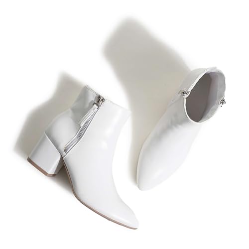 J. Adams Zuma Ankle Bootie – Closed Pointed Toe Low Block Heel Zip Up Boot3