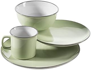 Mäser Maila zestaw ceramicznych naczyń w stylu vintage, kamionka, pojedynczy zestaw jasnozielony, pojedynczy zestaw