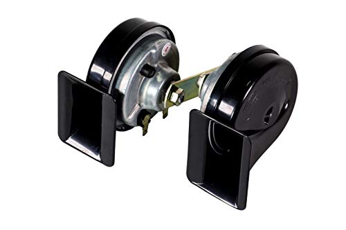 Image of UNO Minda D865010 TP9 Trumpet Horn 24V (420 /500 Hz, 108dB, 90mm Dia, Set of 2)