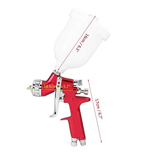 Wide-variërend Professionele spuitpistool Rode HVLP Auto-verfpistool 1.3mm Automotive Gravity Feed Painting Tools… - Image 7