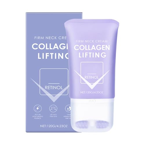 Crema Reafirmante Para Cuello,Crema Hidratante Y Reafirmante Para Cuello 120 G - Efecto Lifting Y Reparación Cutánea Con Rodillo Masajeador Para Uso Diario, Hogar Y Nocturno