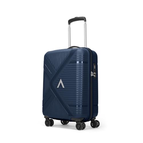 Image of Aristocrat Envoy Cabin Trolley Bag 55cm | Small Hard Luggage | 8-Wheel Suitcase for Travel | Combination Lock with Sturdy Zipper | Polypropylene | 3 Years International Warranty (Blue)