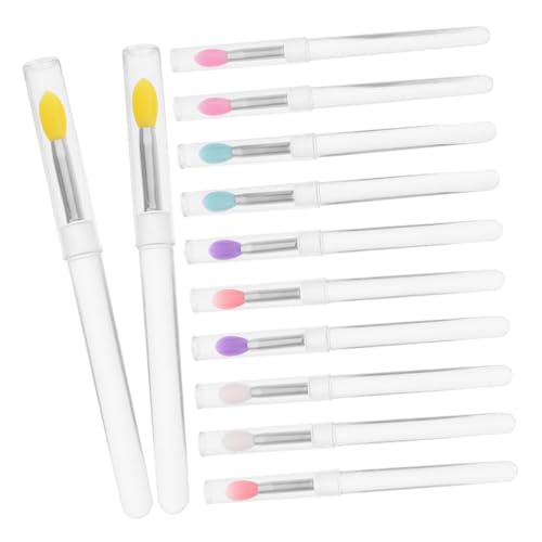 WOFASHPURET Silicone Lip Brush Applicator Set 12pcs Multi-use Makeup Brushes for Lipstick Gloss Balm Travel-friendly Case