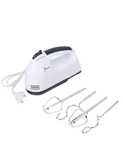 Image of Electric Hand Mixer for Kitchen | Handheld Cake Blender with Four Stainless Steel Attachments including Beaters & Dough Hooks for Whipping Cream (Pack Of 1)