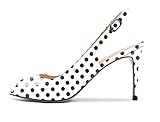  Zamikoo Damen Pumps mit Absatz Peep Toe Slingback Sandalen Riemchen Stilettos Pumps 8.5CM Patent Punkte EU38