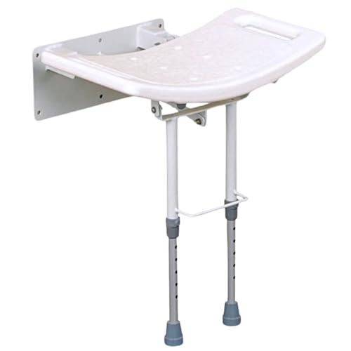 Homecraft Wall-Mounted Steel Shower Chair, Folding Shower Seat with Rubber Feet, Bath Stool for Bathing, Elderly, Disabled, and Limited Mobility, Shower Chair with Handles, 352 lbs Weight Capacity