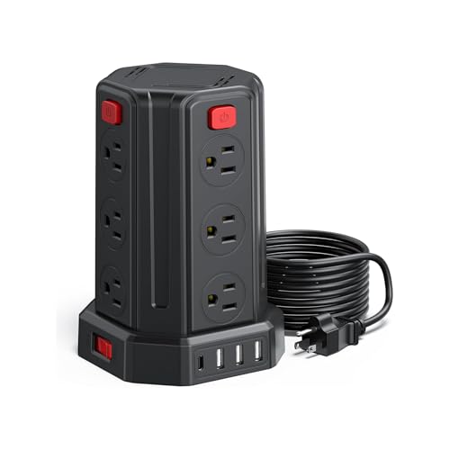 SMALLRT Torre Regleta Multicontacto Pared con 1700J Protector con...