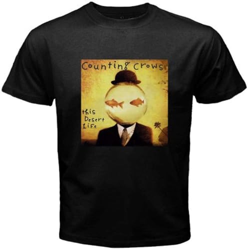 BHPLXJQMV C-o-u-n-t-i-n-g C-r-o-w-s This Desert Life Album Men's Black T-Shirt Size S-3XL