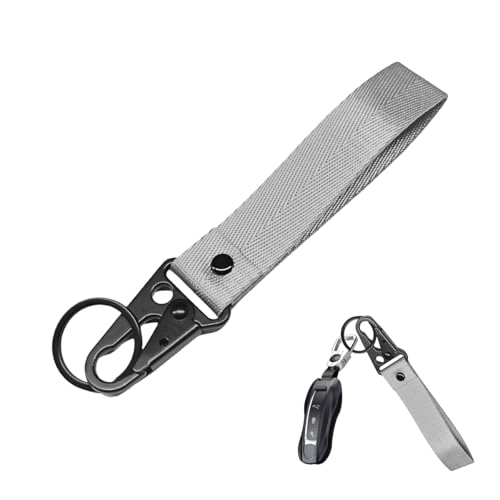 Image of Wevdn Car Key Chain, Fabric Metal Practical Multifunctional Motorcycle Keychain, Anti-Lost Keychain with O-Ring for Men Women (Gray)