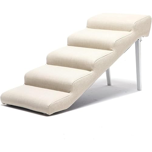 ペットステップ 滑り止めスポンジ 大型犬・シニア犬・子犬・猫用 室内・ベッドサイド・ソファ用 家庭用階段昇降 (90*40*50CM,ベージュ)