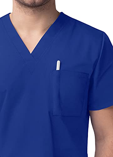 Sivvan Unisex Scrubs - Classic V-Neck Top & Drawstring Pants Scrub Set - S8400 - Royal Blue - S #TOP3