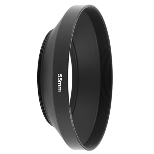 Uxcell parasol de lente universal de metal negro de 55 mm rosca para lente gran angular, 1 pieza miniatura 5