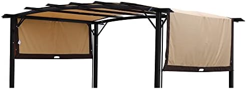Pergola Shade Cover,Pergola Cover,Outdoor Pergola,Universal Canopy Cover Replacement for 12x9 Ft Curved Outdoor Pergola Structure,Gardens,Terraces,Backyard,Polyester,Khaki