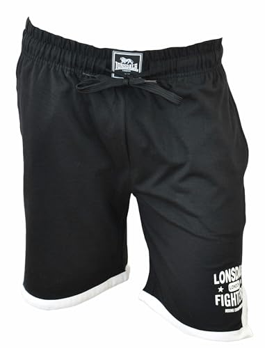 Lonsdale Bermudas de hombre Short – Pantalón corto de algodón para hombre, 25083 Black, M