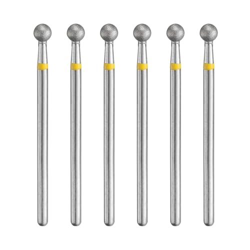 sourcing map Lot de 6 forets diamantés à grains 325-400 - Tête sphérique de 4 mm - Tige de 2,35 mm - Longueur : 4 mm - Pour poncer la pierre, la céramique, le verre, le polissage