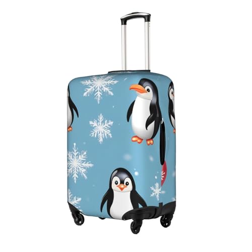 Penguin Balloon Snowflake Print Protective Suitcase Cover Washable Travel Luggage Protector with Concealed Zipper2