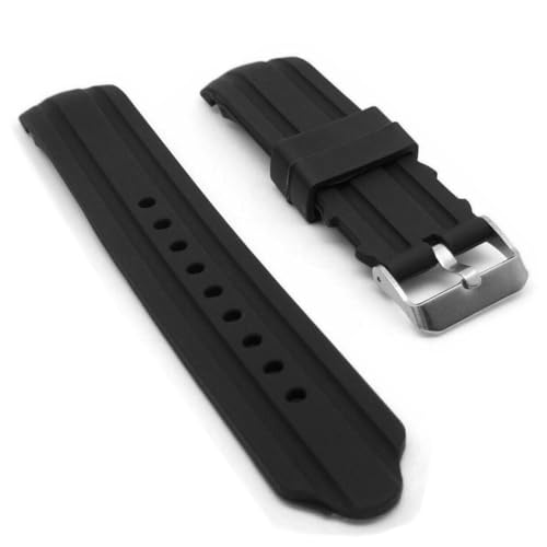 Image of DBLACK ''DEMALO'' Premium Silicone Watch Strap, Curved Ends Design, Petal Design at the Tip, Matte Finish Silicone Watch Belt / / For 20mm, 22mm, or 24mm Silicone Watch Band (Choose Your Size, Black)