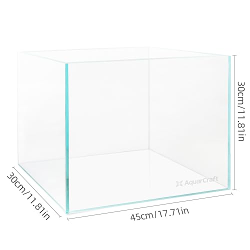 Image of 10 Gallon Rimless Aquarium, Ultra Clear Low Iron Fish Tank | 6mm low iron glass, 17.7 x 11.8 x 11.8 in rectangular design for aquascaping, planted tanks, betta fish and shrimp