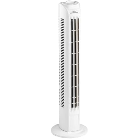 Commodoor Turmventilator 80cm, Energiesparender Säulenventilator A+, 3 Geschwindigkeitsstufen, 75° Schwenkfunktion, TÜV-geprüft, Leise Betriebslautstärke (max 48dB) Turmlüfter Modernes Design in Weiß Cover