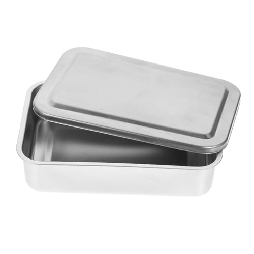 Alipis 4 Piezas Bandeja De Acero Inoxidable Médico Llave Recipiente Cerrar Tapa Bandeja Plana Inoxidable Bandeja Inoxidable Plana Suministros De Laboratorio Bandejas Para Medico Plata