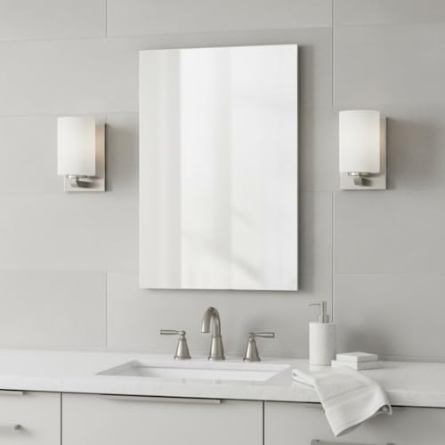 Image of Hinkley Kyra Small One Light Bathroom Vanity Fixture, Install Up /Down, Etched Opal Shade, Brushed Nickel
