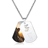 MeMeDIY Dog Tag Ketten Männer, Dogtag Kette mit Gravur, Männer Ketten mit Bild/Namen/Ausgeschnittenem Design, Geschenk für Freund, Vater, Outdoor-Enthusiasten (Stil 2)