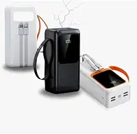 Power Bank de 50000mAh com Turbo Universal e USB Tipo-C - Carregador Portátil com Display Digital (Preto)