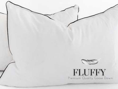 Consejos para Comprar Almohadas de pluma de ganso los 10 mejores. 48 Maison Des Garçon, almohadas de lujo de plumón y plumas de ganso de la colección Hotel para dormir, 100% algodón, 400 hilos, suave, hipoalergénica, tamaño queen, juego de 2