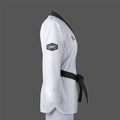 Mooto 3F Woman Taekwondo Uniform Black V-Neck Female Dobok Tkd (190 (180Cm~190Cm)(5.90Ft~6.23Ft)) #TOP3