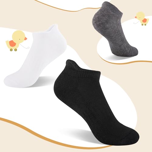 Comfoex Boys Socks 8 Pairs Ankle Athletic Low Cut Socks For Kids 4-6 6-8 8-10 Years Old With Cushioned Sole thumb #6