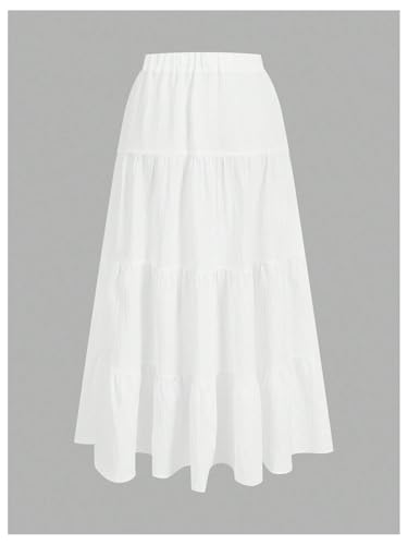 Women's Flowy Flared Ruffle A Line Maxi Skirts Boho High Waisted Long Skirts Going Out Outfits2