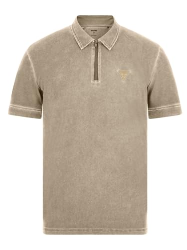 Polo col zippé GUESS Jeans en maille piquée stretch à fermeture moderne