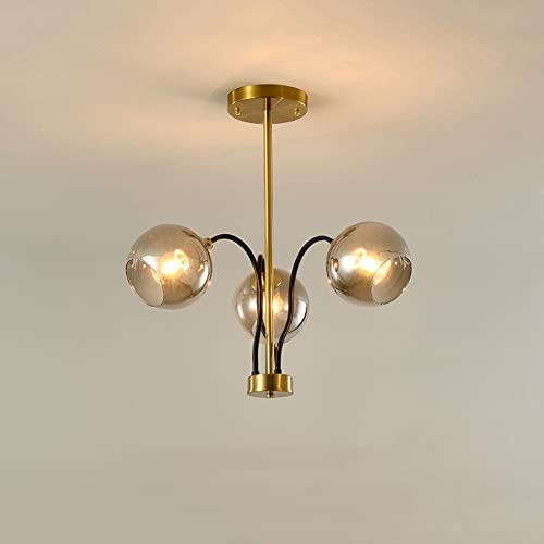 Lustre Spoutnik industriel vintage noir et or pour plafond de salon design