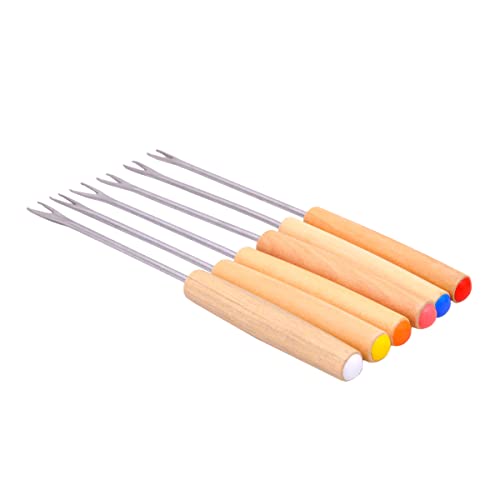 Mimo Style Conjunto Para Fondue 16cm na Cor Vermelha, Feito em Aço Inox e Madeira. Ideal Para Servir