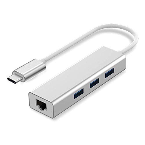 Image of USB HUB USB C to Ethernet Adapter,Gigabit Ethernet LAN Adapter,USB Type C Hub with RJ45 Network LAN Port and 3 USB 3.0 Ports for PC, MaK (USB C to RJ45 HUB)