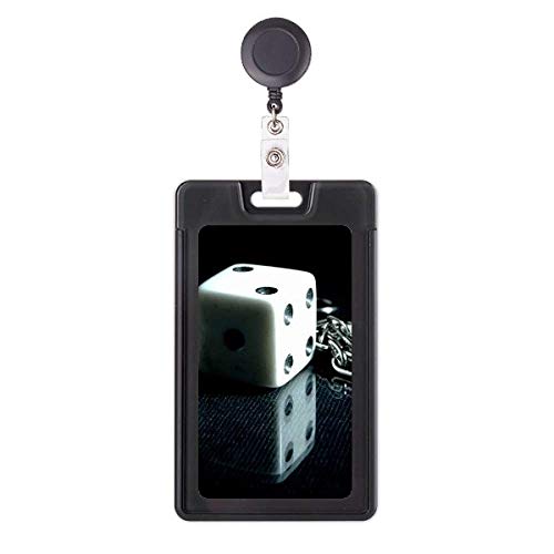Porte-badge rétractable finitions chaîne de dés et cadre photo
